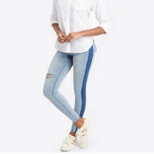 New Spanx High Rise Distressed Jeggings Skinny Jean Pull On Preppy Minimalist